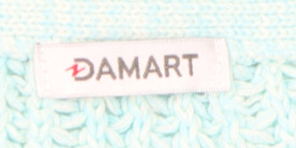 Damart Women's Blue XL Cardigan, V-Neck, 100% Cotton