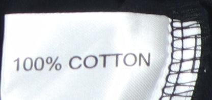 EWM Women's Black V-Neck T-Shirt - L - 100% Cotton