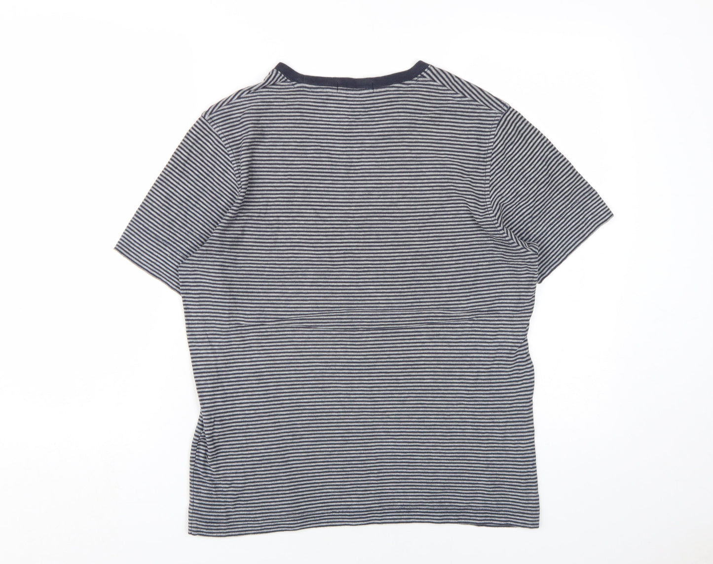 Lyle & Scott Men's Grey Striped Crew Neck Cotton T-Shirt M