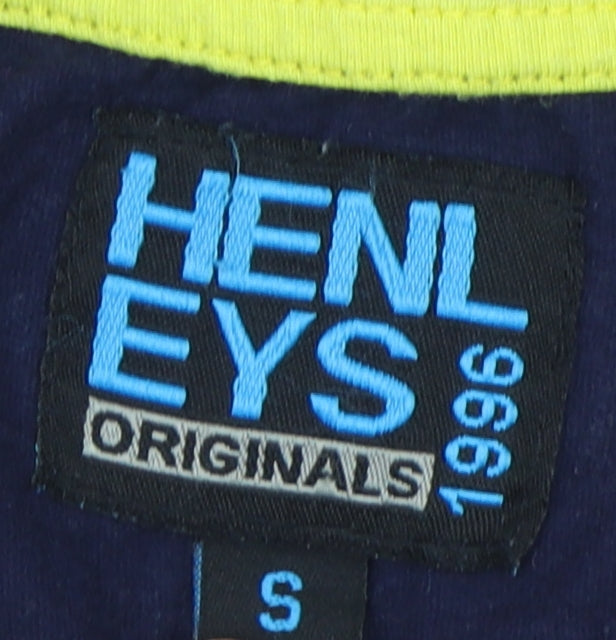 Henleys Men's Blue Graphic Print Polo Shirt Size S