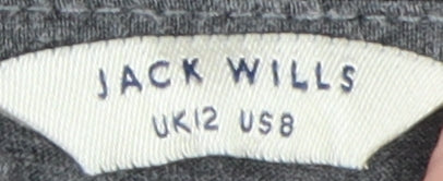 Jack Wills Women's Grey Crew Neck T-Shirt Size 12