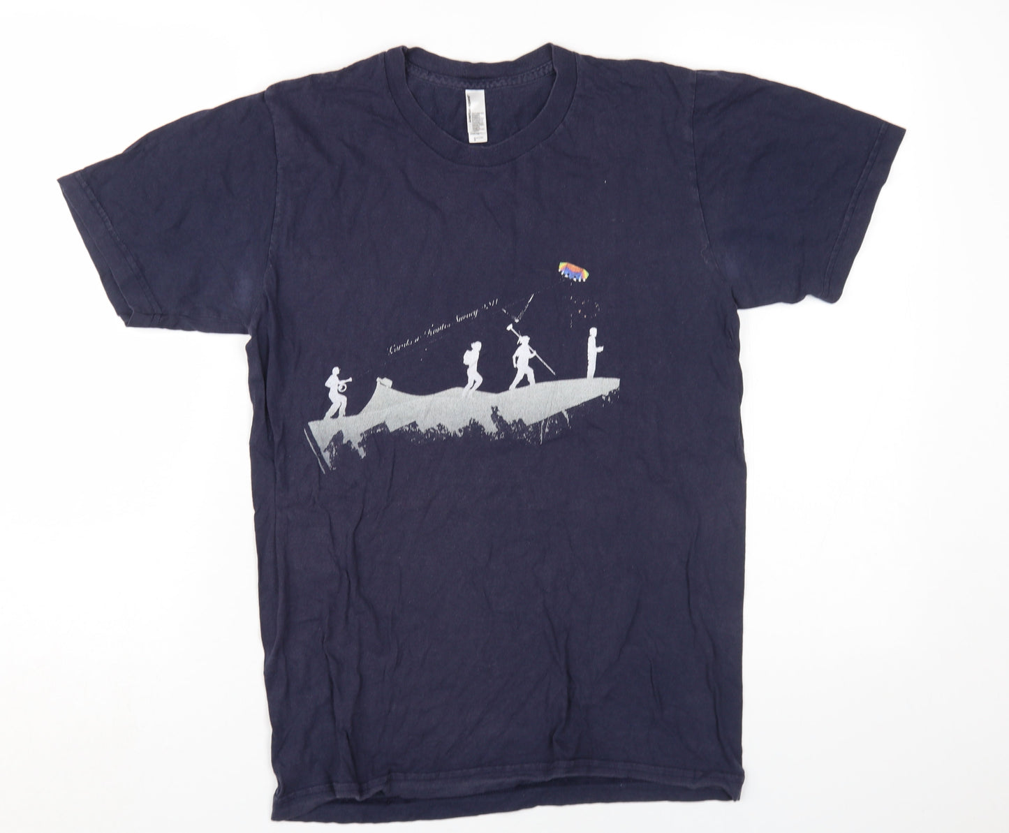 Mens UK Size S American Apparel Blue  T-Shirt