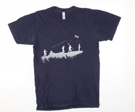 Mens UK Size S American Apparel Blue  T-Shirt