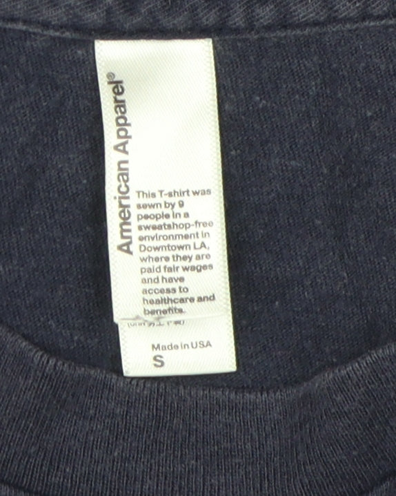 Mens UK Size S American Apparel Blue  T-Shirt