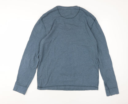 White Stuff Men's Blue Long Sleeve Crew Neck T-Shirt