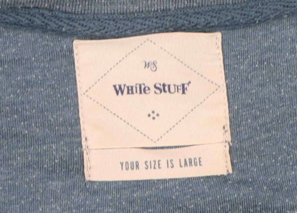 White Stuff Men's Blue Long Sleeve Crew Neck T-Shirt