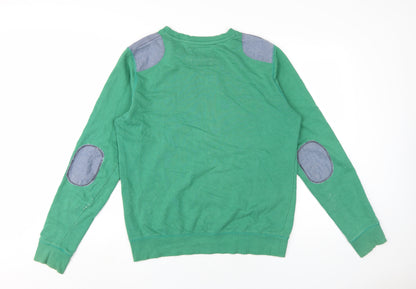 Mens UK Size M Brave Soul Green Pullover Sweatshirt