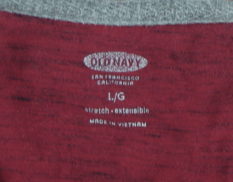 Old Navy Men's Red Polo Shirt L, Casual Stretch Solid