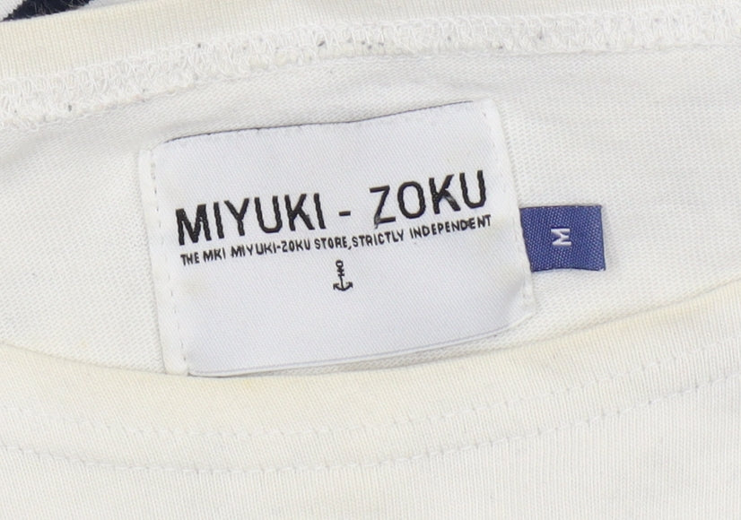 MIYUKI-ZOKU Striped Unisex Boat Neck T-Shirt M