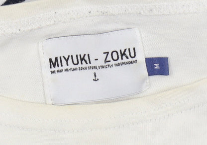 MIYUKI-ZOKU Striped Unisex Boat Neck T-Shirt M