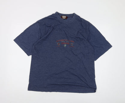 Authentic Blues Men’s Blue Cotton Acrylic T-Shirt