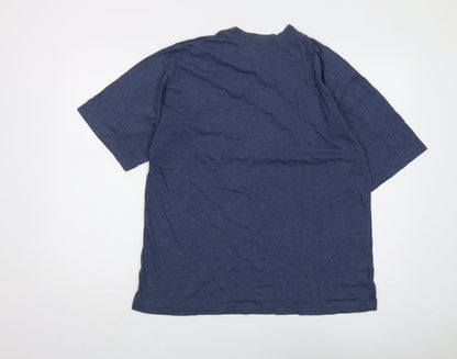 Authentic Blues Men’s Blue Cotton Acrylic T-Shirt