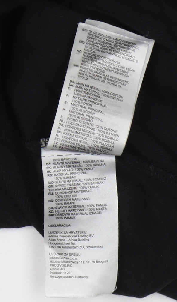 Adidas Men's XS Black Graphic T-Shirt, Sports Style