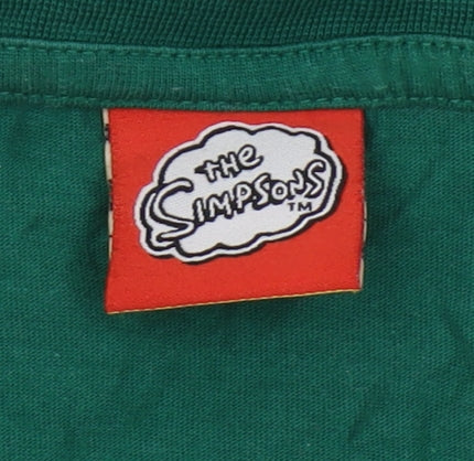 The Simpsons Men's Green Christmas T-Shirt Size S