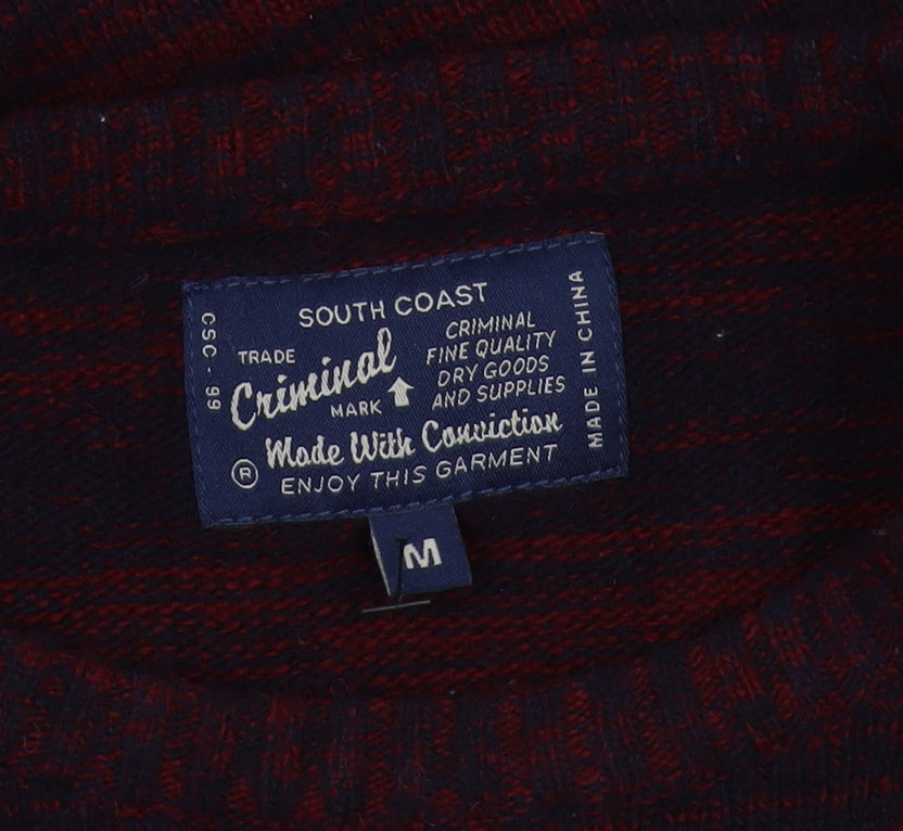 Criminal Men's Multicoloured Medium Pullover Jumper