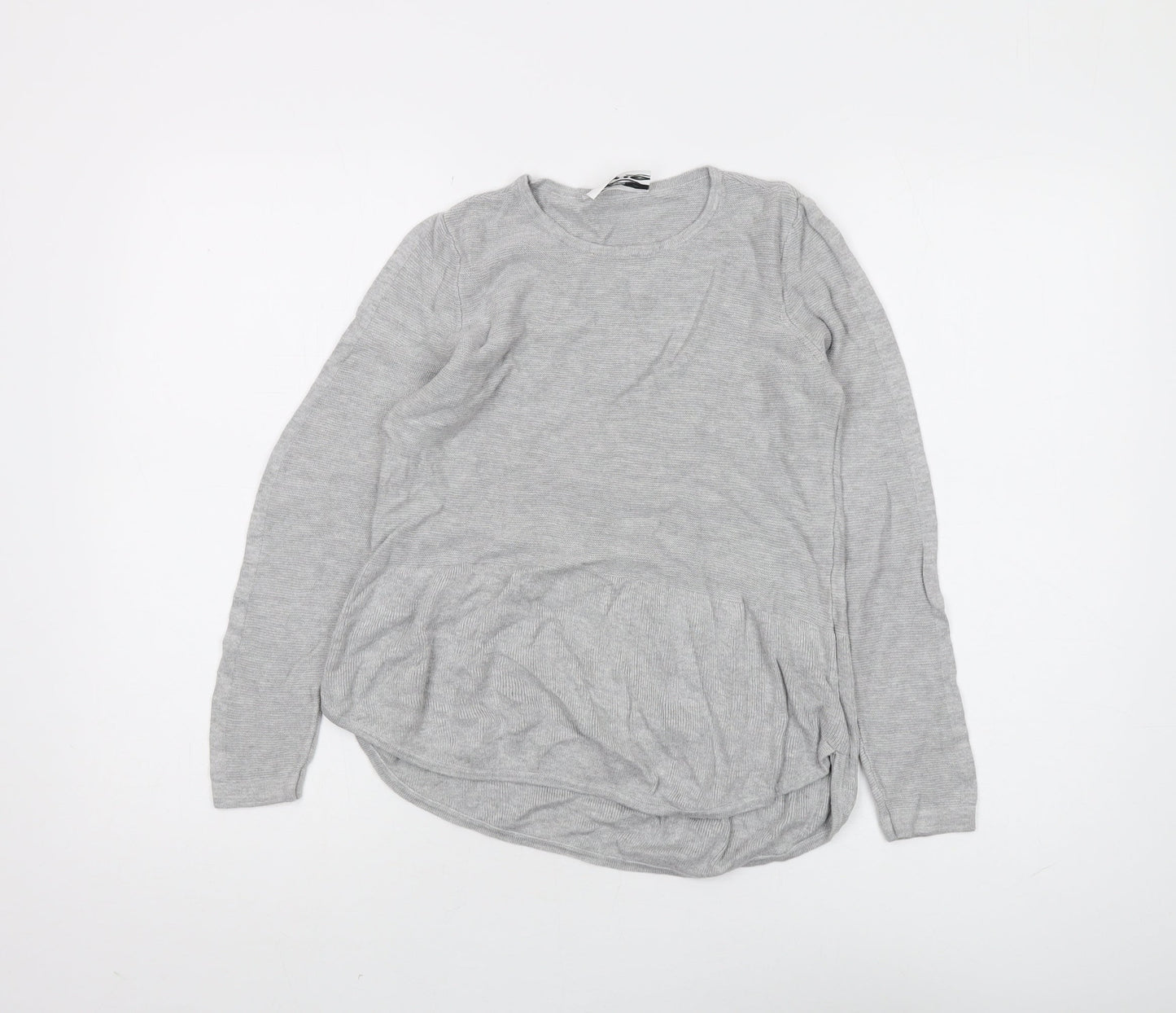 DECJUBA KIDS Girls Grey Long Sleeve Crew Neck T-Shirt