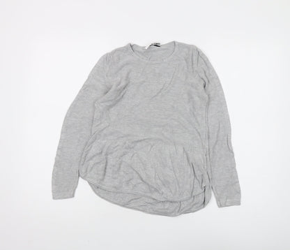 DECJUBA KIDS Girls Grey Long Sleeve Crew Neck T-Shirt
