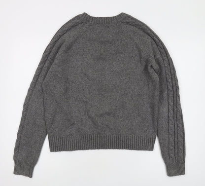 Abercrombie & Fitch Women's Grey Geometric Pullover Medium