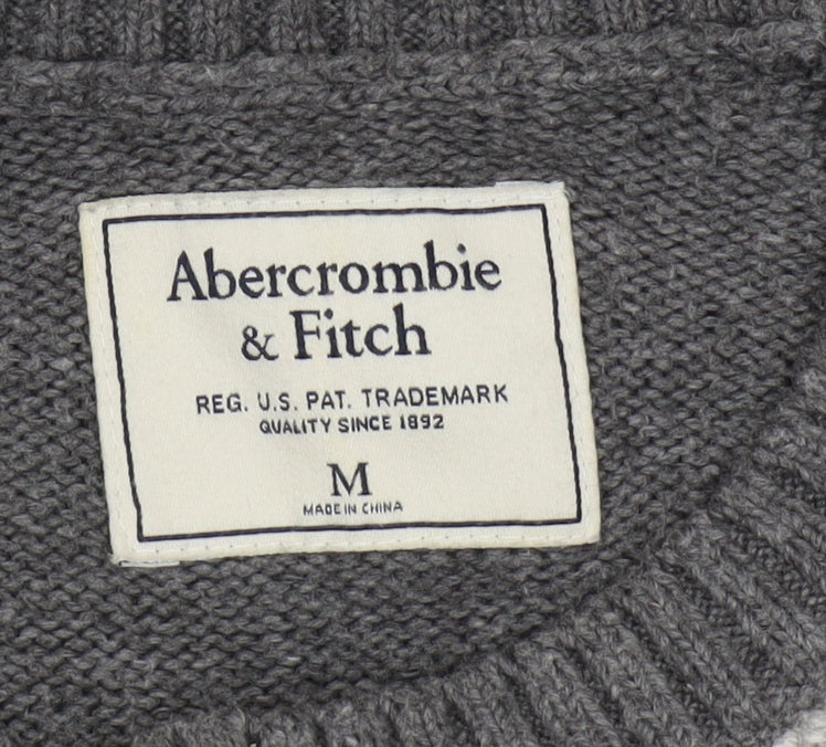Abercrombie & Fitch Women's Grey Geometric Pullover Medium