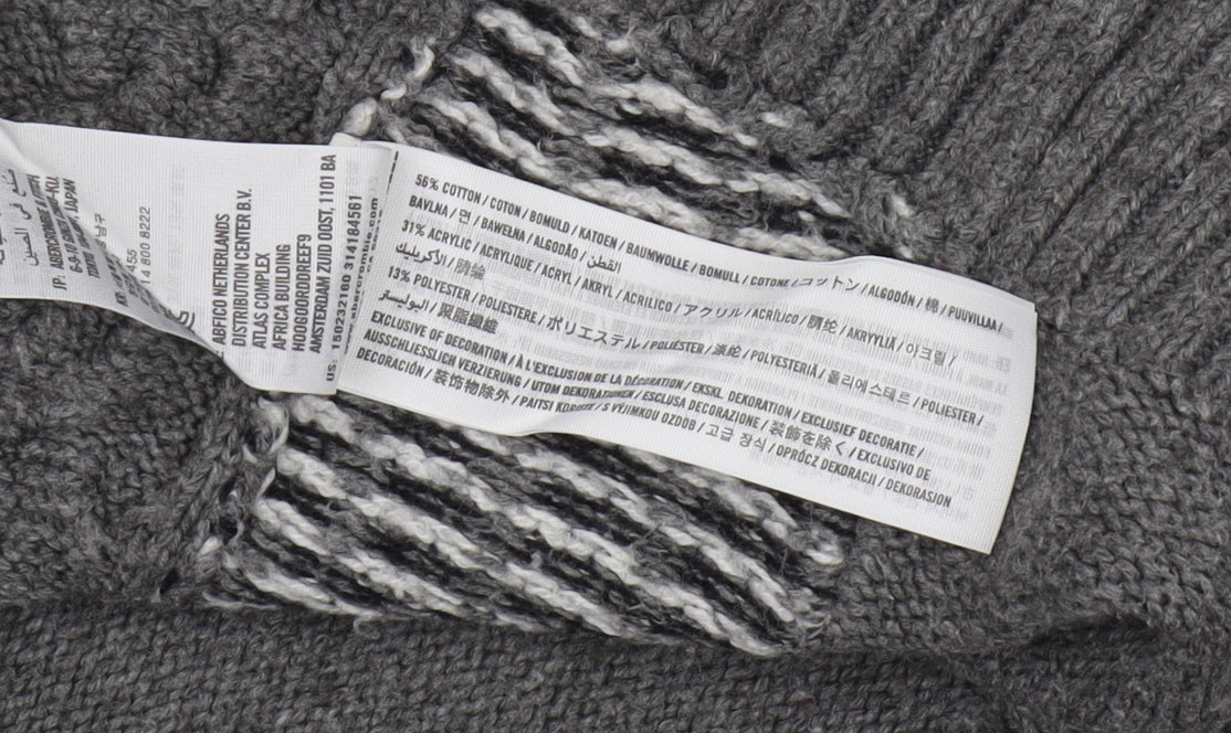 Abercrombie & Fitch Women's Grey Geometric Pullover Medium