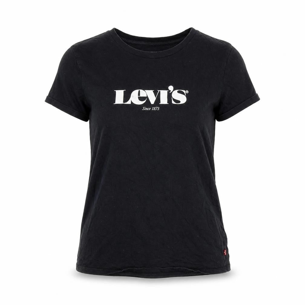 Front view of Levi's unisex black t-shirt, size S, casual wear