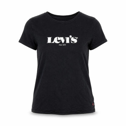 Front view of Levi's unisex black t-shirt, size S, casual wear
