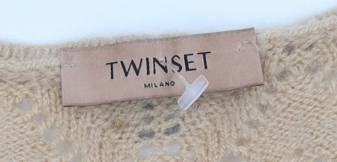 Twinset Women’s Beige Cardigan S Button Knit Jumper