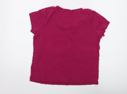 Maine Women's Pink T-Shirt Size 16 Basic Casual