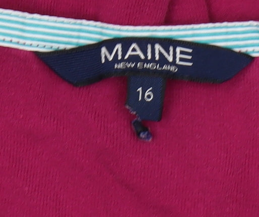 Maine Women's Pink T-Shirt Size 16 Basic Casual