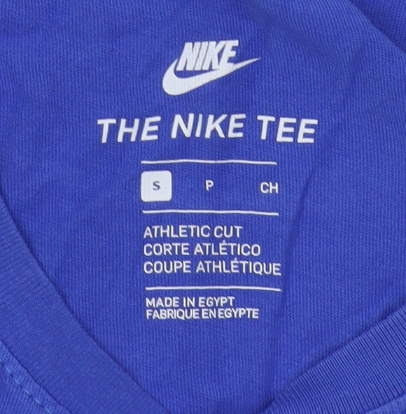 Nike Men's Blue Athletic Fit Graphic T-Shirt S
