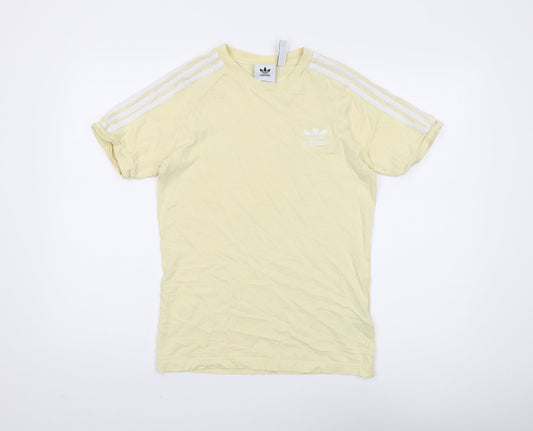 Womens UK Size XS adidas Yellow Basic T-Shirt
