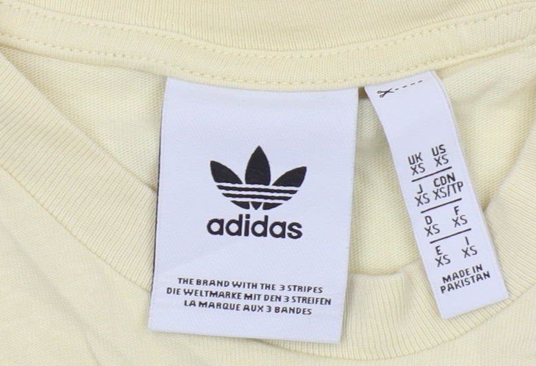 Womens UK Size XS adidas Yellow Basic T-Shirt