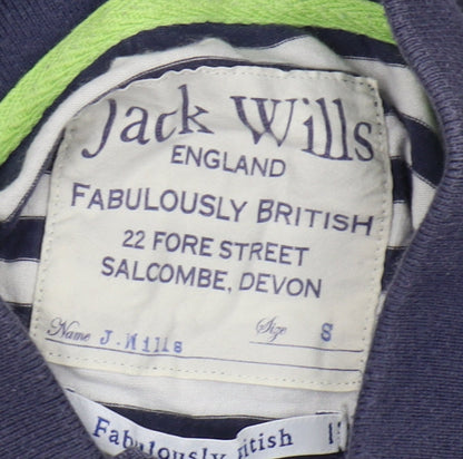 Jack Wills Men's Blue Striped Polo Shirt S