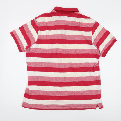 Pierre Cardin Men's Red Striped Polo M Short Sleeve