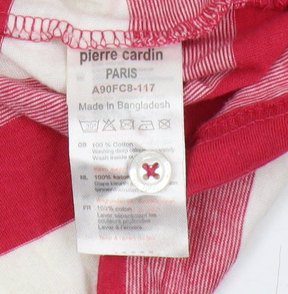 Pierre Cardin Men's Red Striped Polo M Short Sleeve