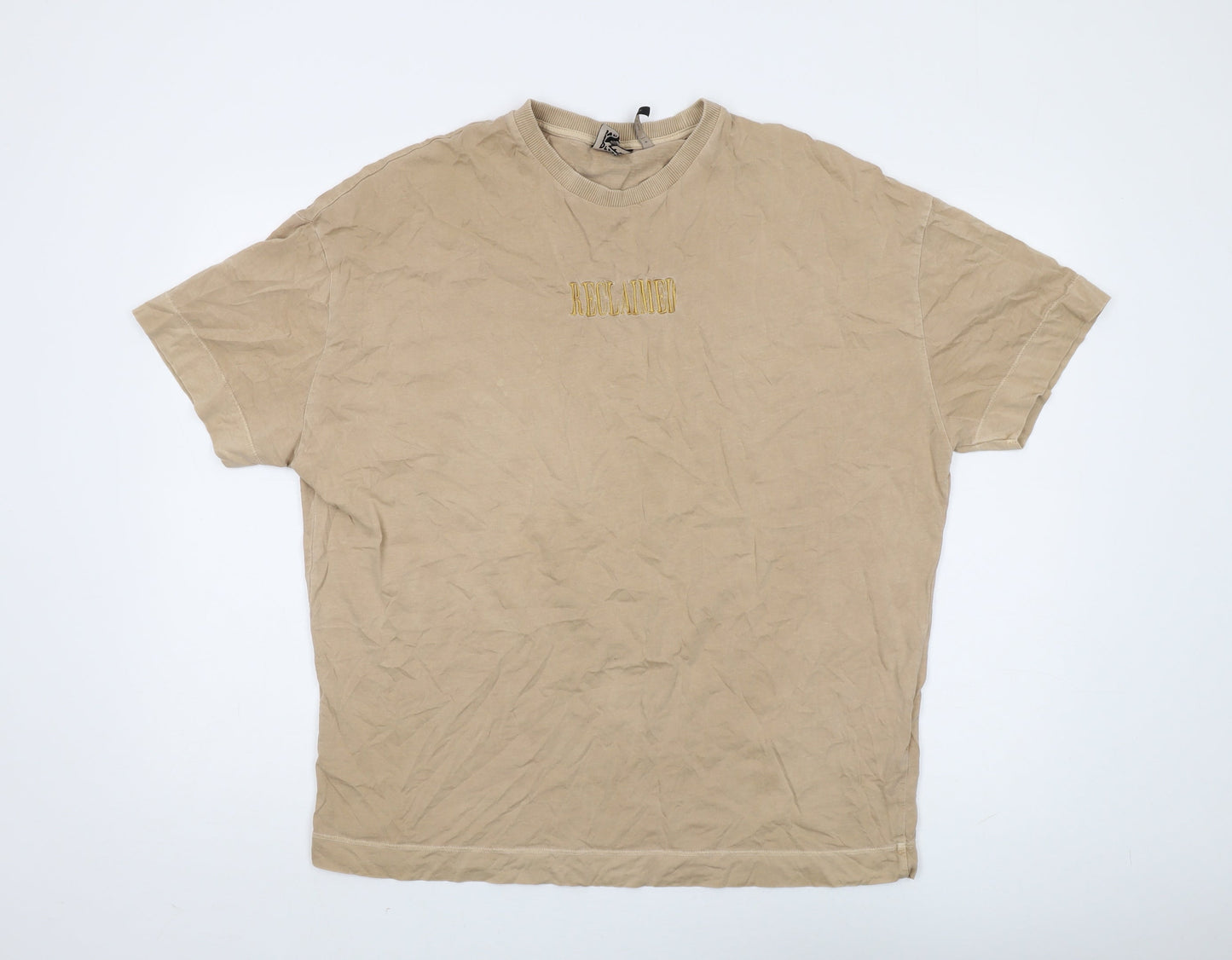 Reclaimed Vintage Mens Beige Crew Neck T-Shirt S