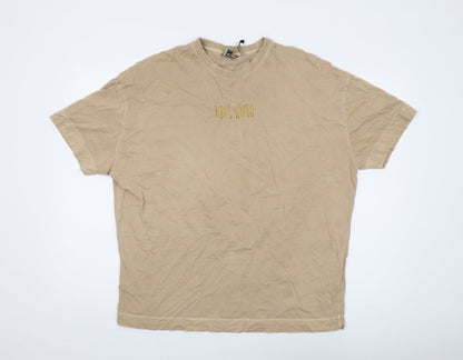 Reclaimed Vintage Mens Beige Crew Neck T-Shirt S