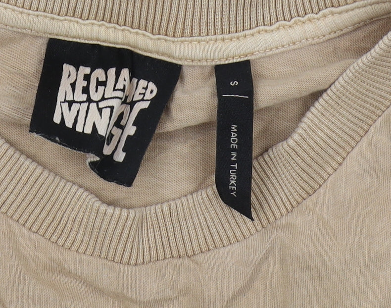 Reclaimed Vintage Mens Beige Crew Neck T-Shirt S