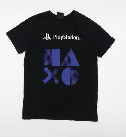 Boys Black PlayStation Graphic T-Shirt, Size 11-12 Years, Cotton