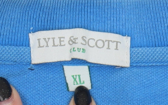Lyle & Scott Men's Blue XL Polo Shirt Logo Accented