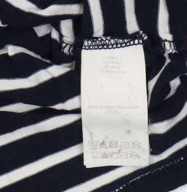 Boden Women’s Black Striped Cotton T-Shirt, Size 6
