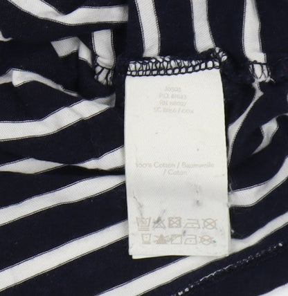 Boden Women’s Black Striped Cotton T-Shirt, Size 6