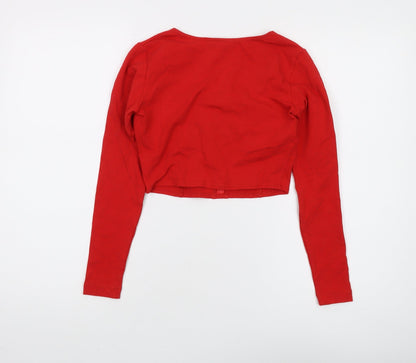 Blue Star Women's Red Cropped Blouse, Size 12, Stylish Design