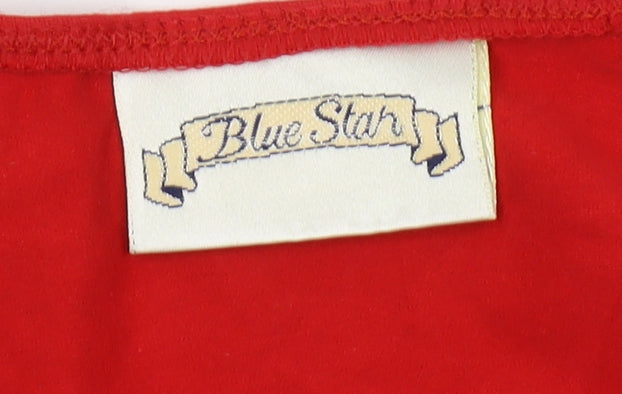 Blue Star Women's Red Cropped Blouse, Size 12, Stylish Design