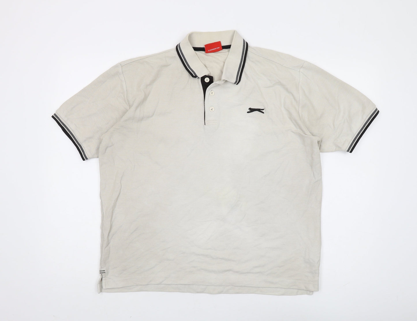 Slazenger Men's Beige Polo Shirt L - Casual Short Sleeve