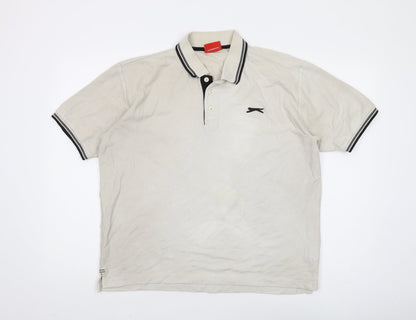 Slazenger Men's Beige Polo Shirt L - Casual Short Sleeve