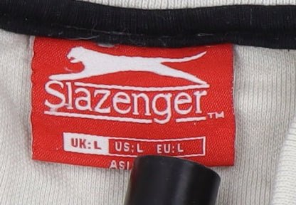 Slazenger Men's Beige Polo Shirt L - Casual Short Sleeve