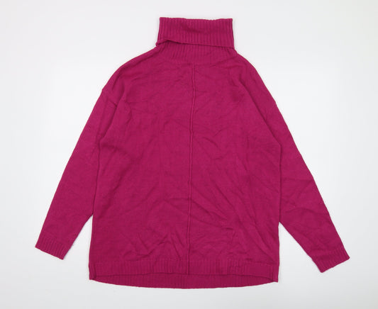 Damart Women's Pink Roll Neck Pullover Jumper