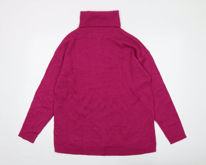 Damart Women's Pink Roll Neck Pullover Jumper