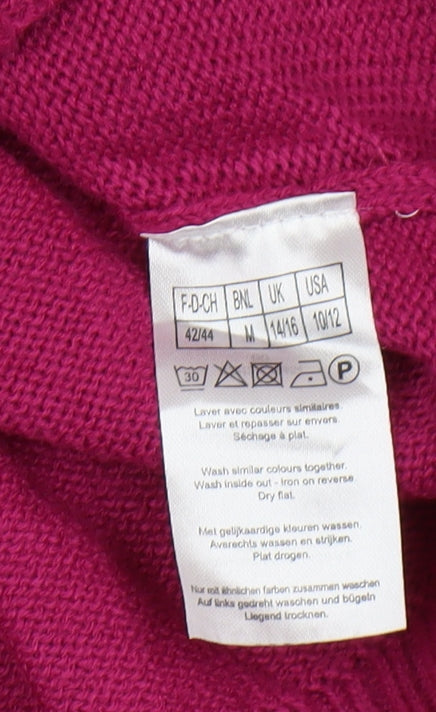 Damart Women's Pink Roll Neck Pullover Jumper